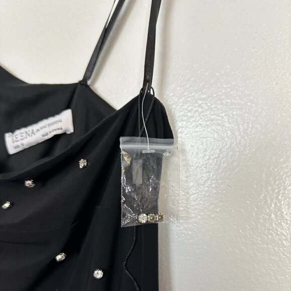 MAC DUGGAL Beaded One-Shoulder Asymmetric Hem Cocktail Dress in Black Size US 12 - Picture 8 of 11